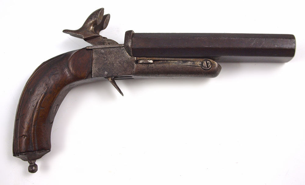 EUROPEAN DOUBLE BARREL PERCUSSION PISTOL: