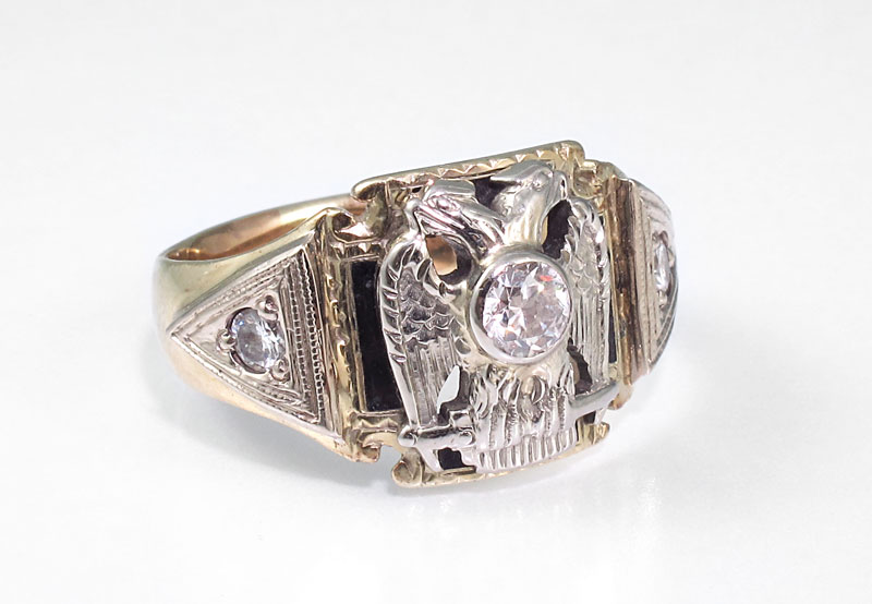 SCOTTISH RITE MASONIC DIAMOND RING  147015