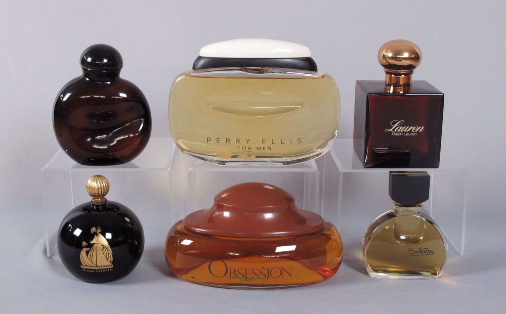 6 PERFUME FACTICE BOTTLES: Lauren Halston