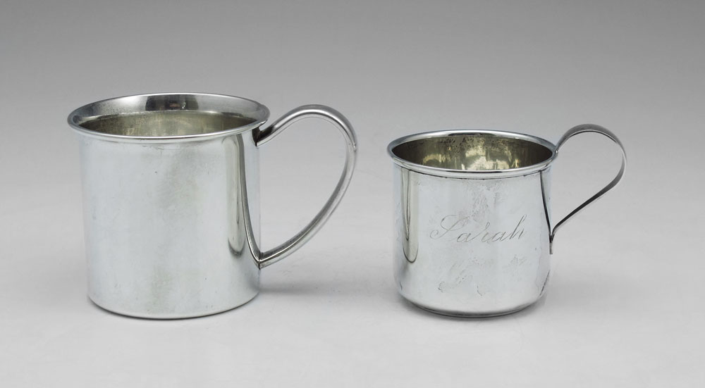 2 STERLING CUPS BABY CUPS To include 1470ce