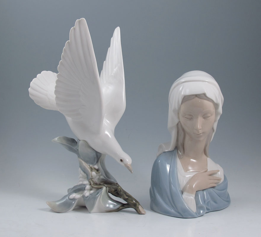 LLADRO TURTLE DOVE AND MADONNA: