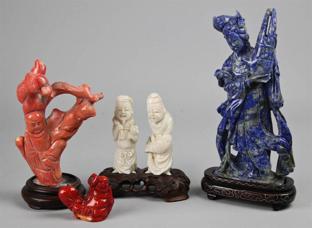 CHINESE CORAL CARVINGS including 1470fd