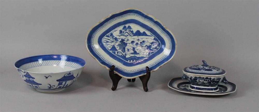 FOUR CHINESE BLUE AND WHITE CANTON 14710b