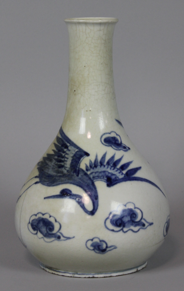 KOREAN BLUE AND WHITE VASE LATE 19TH/