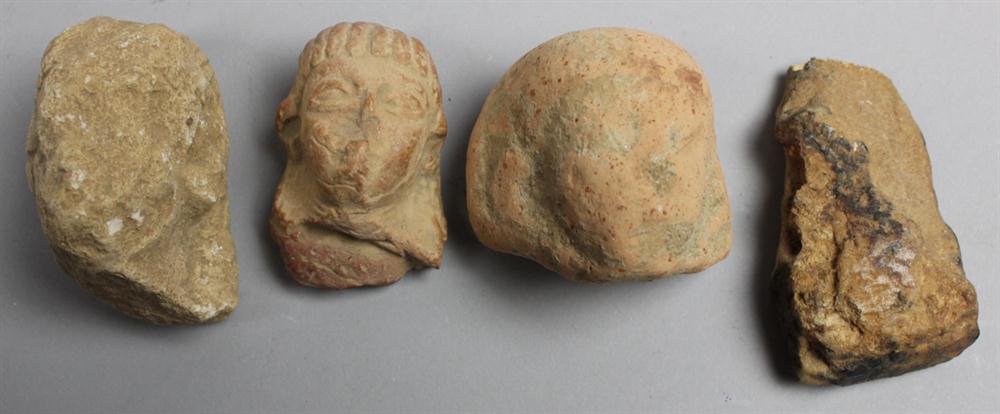 GROUP OF FOUR EGYPTIAN POTTERY FRAGMENTS