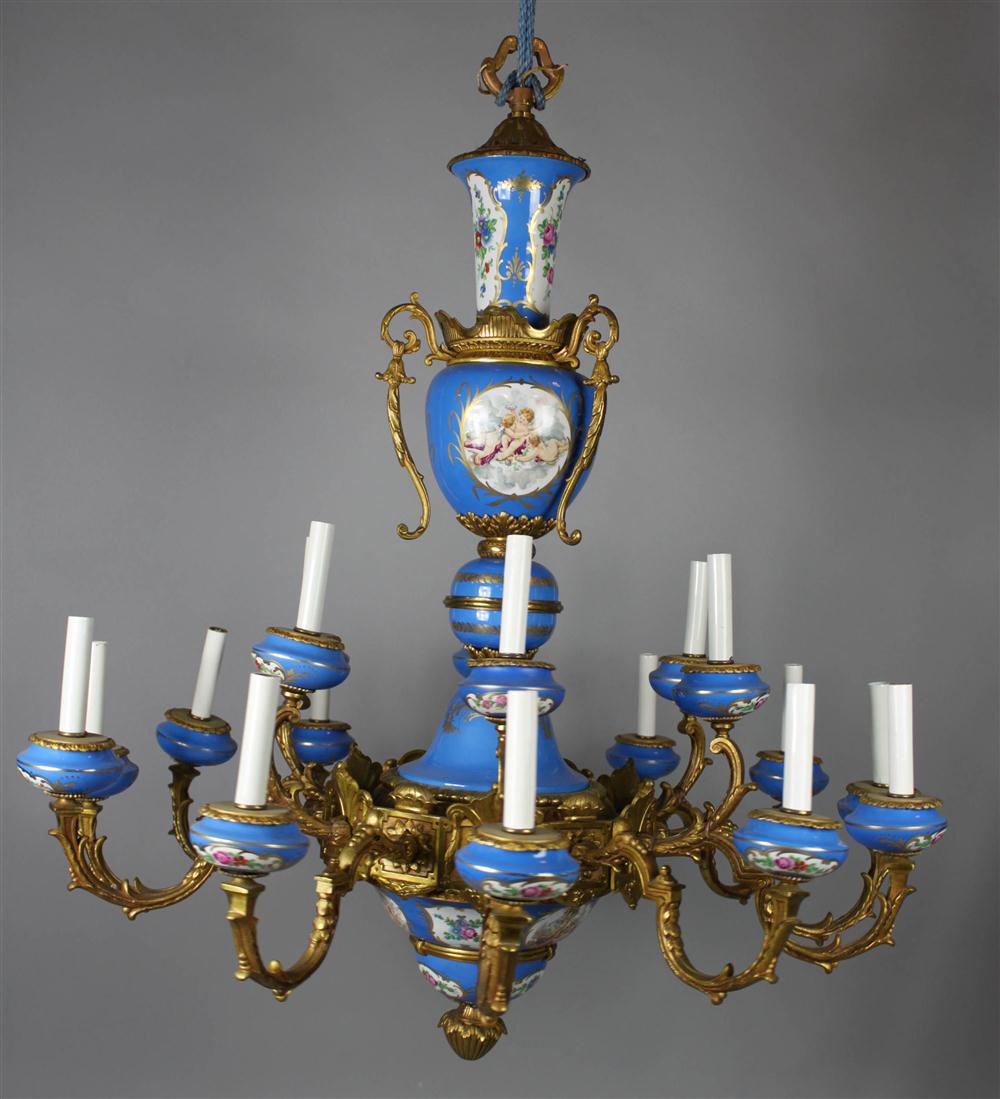 TWO SEVRES STYLE CHANDELIERS each 1471b5