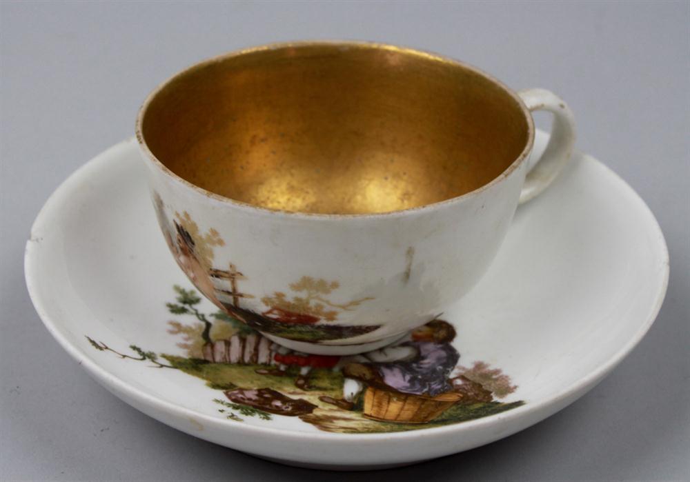 MEISSEN PORCELAIN CUP AND SAUCER