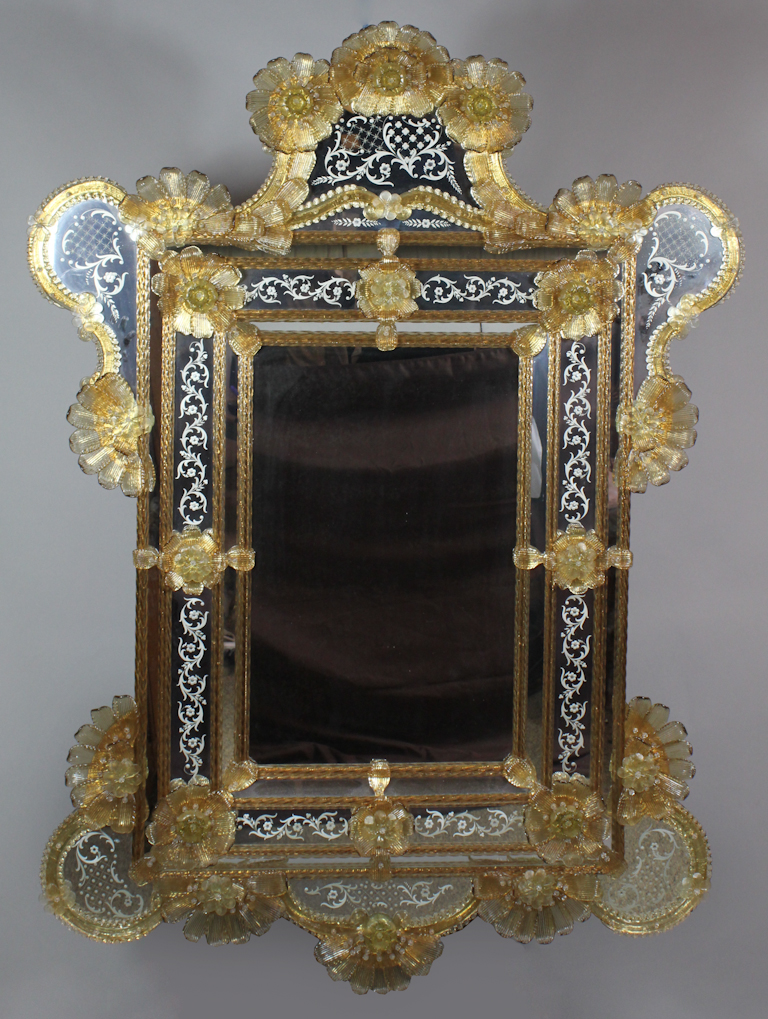 VENETIAN GLASS BAROQUE STYLE MIRROR