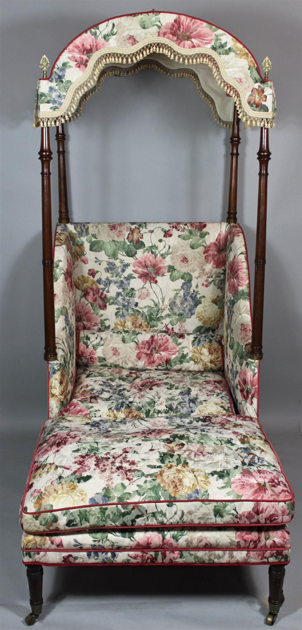 GEORGE III MAHOGANY CANOPY CHAIR