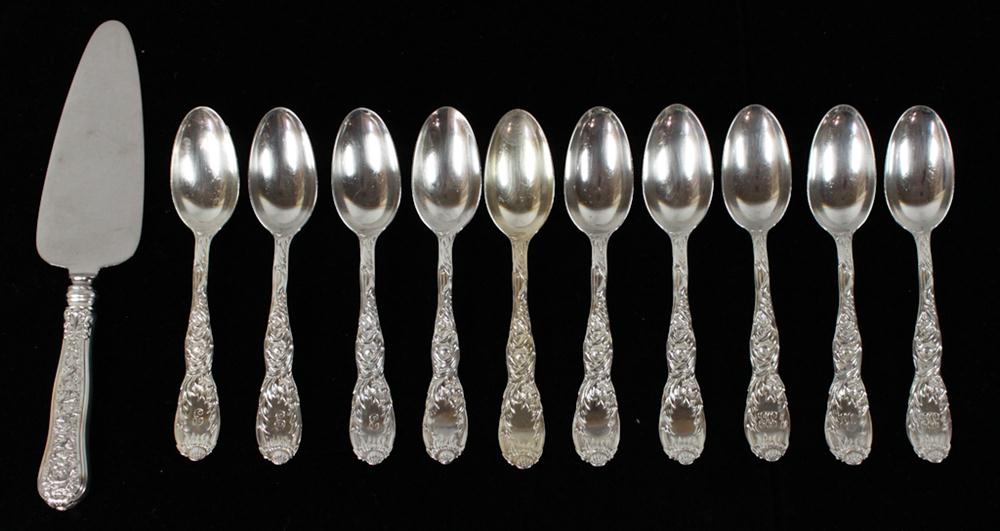 GROUP OF TEN TIFFANY SILVER CHRYSANTHEMUM  1471e2