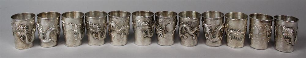 SET OF TWELVE CHINESE EXPORT SILVER
