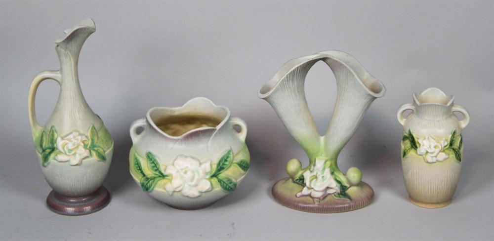 ROSEVILLE POTTERY GREY GARDENIA PATTERN