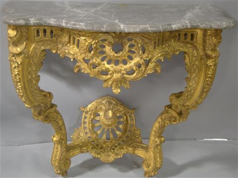 LOUIS XV STYLE GILTWOOD MARBLE 145134