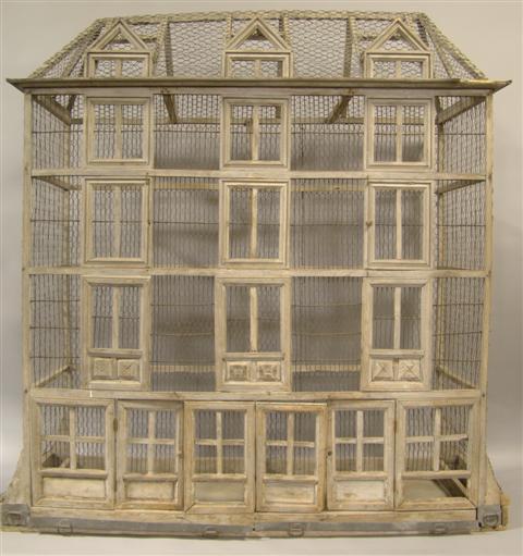 LARGE FRENCH PAINTED BIRDCAGE probably