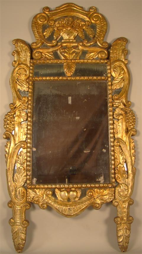 FRENCH MIRROR WITH ROSE BASKET