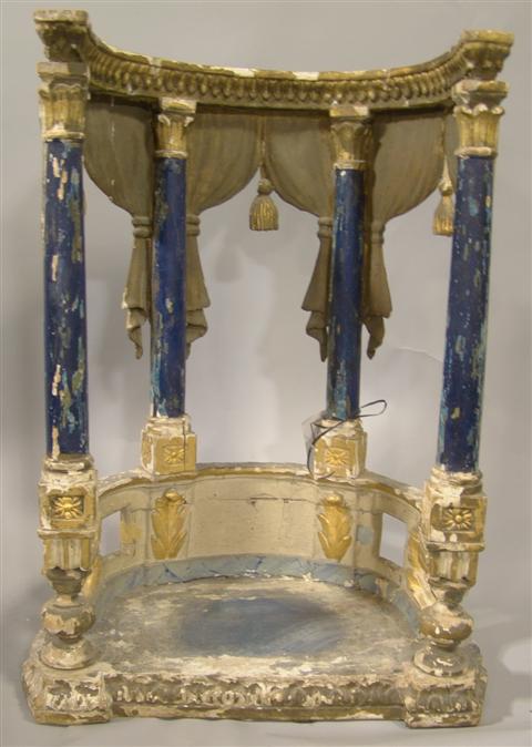 ITALIAN PAINTED AND PARCEL GILT