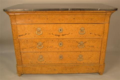 BIEDERMEIER BURL ELM MARBLE TOP