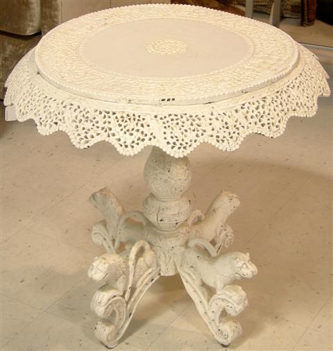 ANGLO INDIAN WHITE PAINTED CARVED