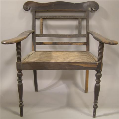 ANGLO INDIAN CANED CALAMANDER ARMCHAIR 145160