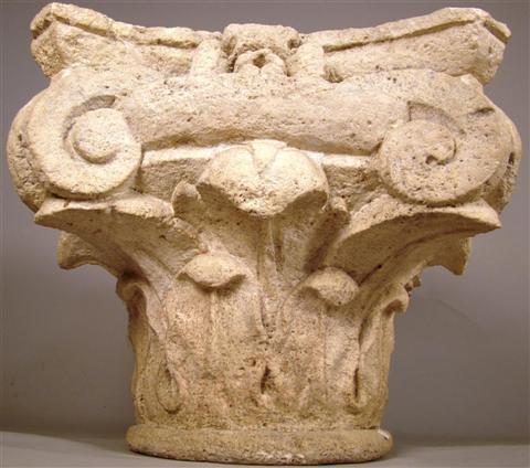 FRENCH CARVED STONE CAPITAL 18TH 14518b