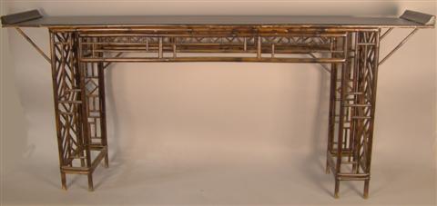 VINTAGE CHINESE BAMBOO WINE TABLE of