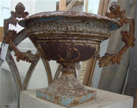 VICTORIAN CAST IRON URN of typical