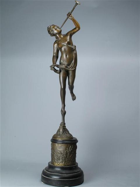 BRONZE FIGURE OF A NYMPH scantily