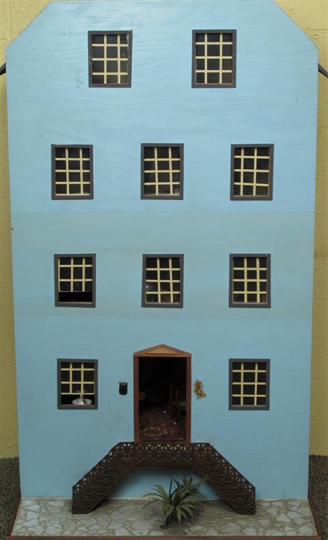 ALEXANDRIA BLUE PAINTED DOLL HOUSE