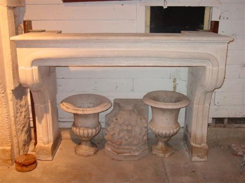 LIMESTONE CHIMNEY PIECE FIREPLACE 14525c