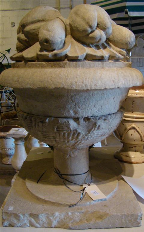 LARGE FRENCH LIMESTONE FINIAL FRUIT 14526a