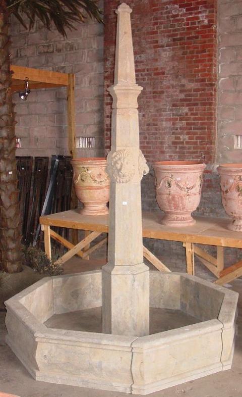 LARGE STONE FOUNTAIN Central column