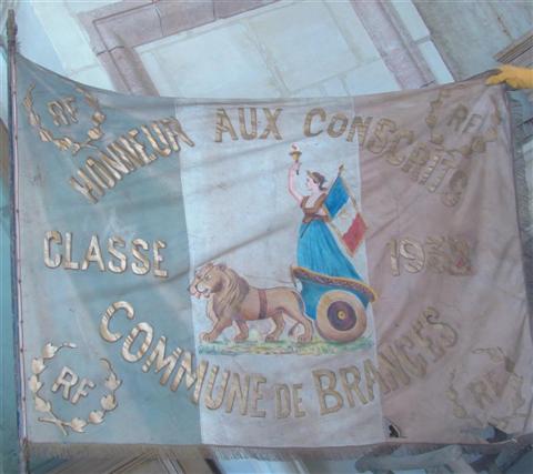 FRENCH PAINTED CANVAS BANNER Other 1452a1