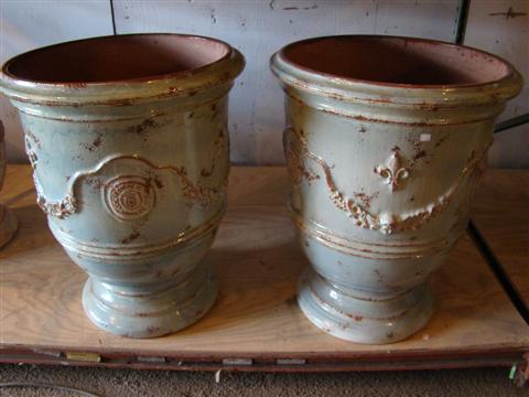 PAIR OF LARGE FRENCH ANDUZE AQUA 1452ab