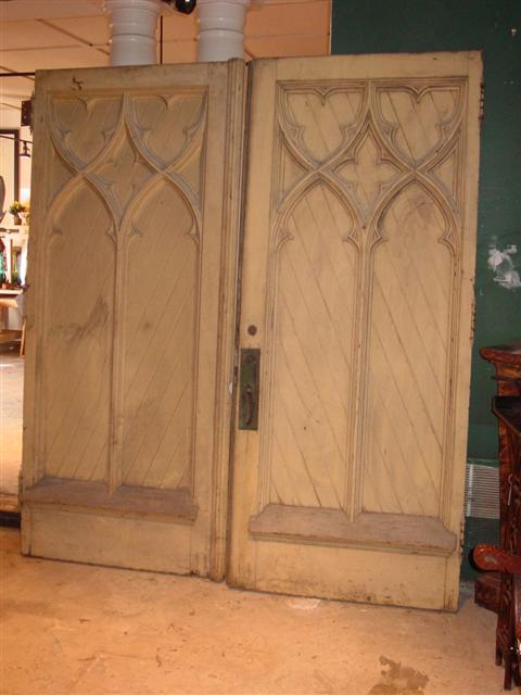 PAIR ENGLISH GOTHIC STYLE DOORS 1452c9