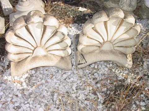 PAIR OF TERRA COTTA SHELL-FORM