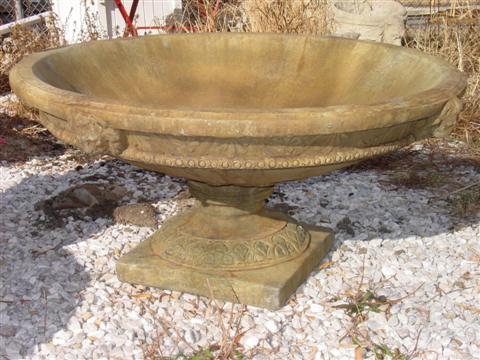 TWO CAST STONE PEDESTAL FOUNTAINS