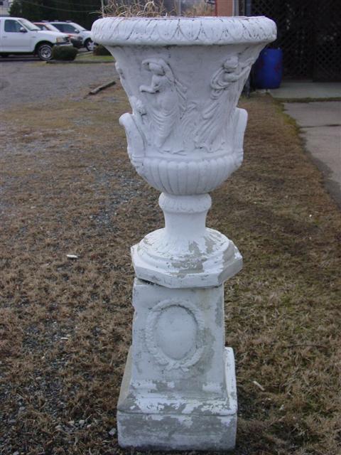 PAIR OF WHITE PAINTED CAST STONE 1452fe