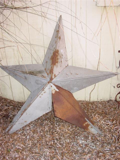 VINTAGE PAINTED METAL STAR APPLIQUE