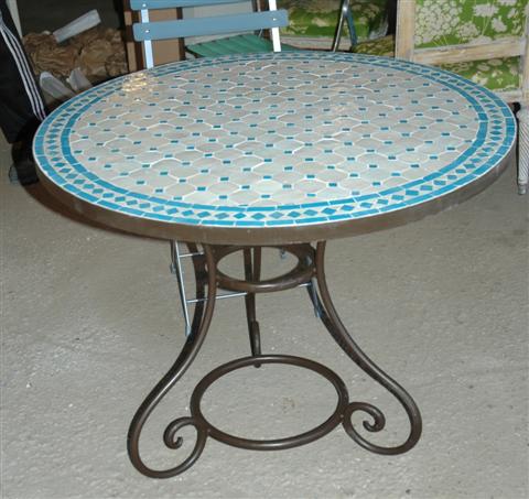 FRENCH MARBLE AND IRON BISTRO TABLE