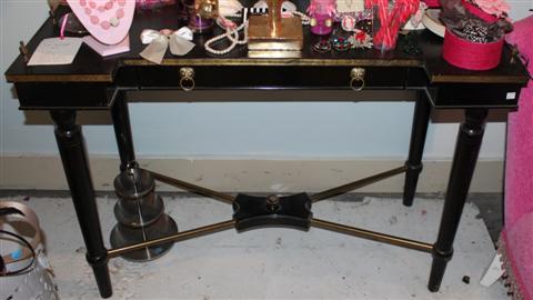 EBONIZED PARCEL GILT DRESSING TABLE