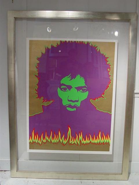 VINTAGE FRAMED POSTER OF JIMI HENDRIX 145369