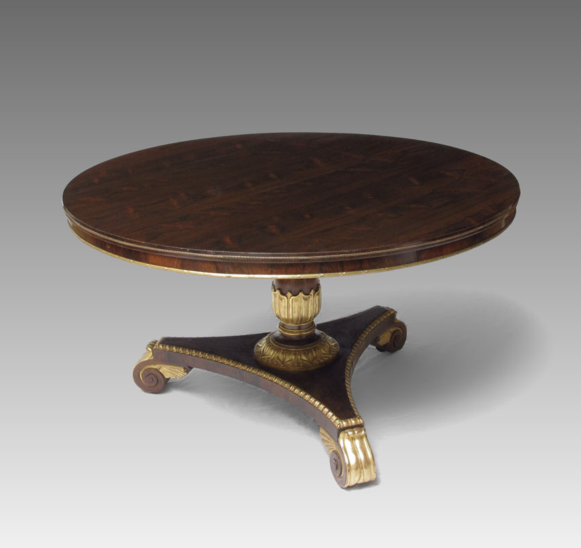 REGENCY ROSEWOOD TILT TOP CENTER TABLE: