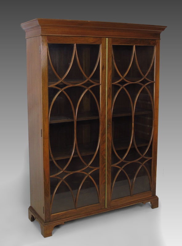 ENGLISH WALNUT 2 DOOR BOOKCASE 14538e