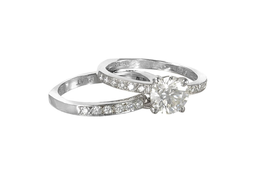 PLATINUM WEDDING SET DIAMOND ENGAGEMENT 1453c5