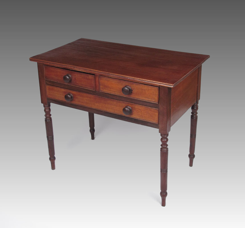 19TH CENTURY MAHOGANY 3 DRAWER WORK