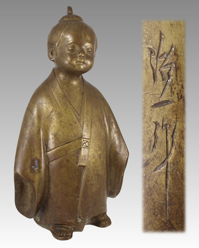 CHINESE BRONZE FIGURE OF A CHILD: