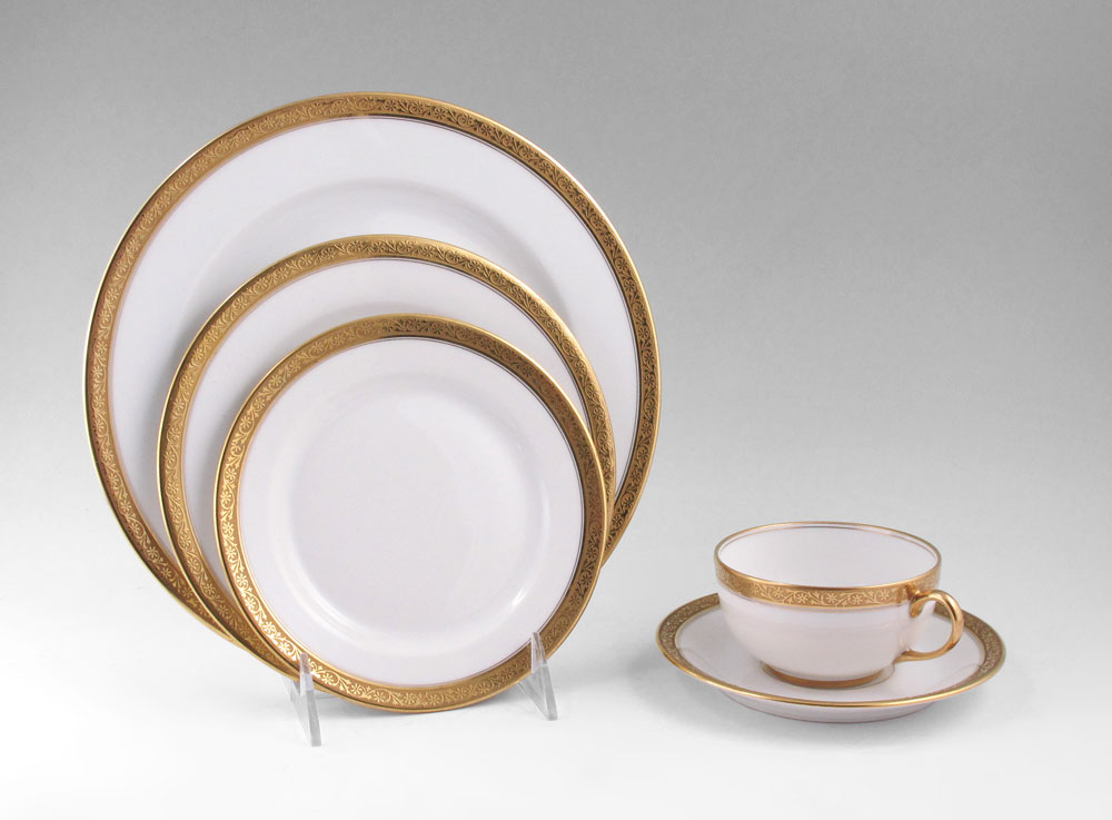 FINE FRENCH LIMOGES EMBOSSED GOLD