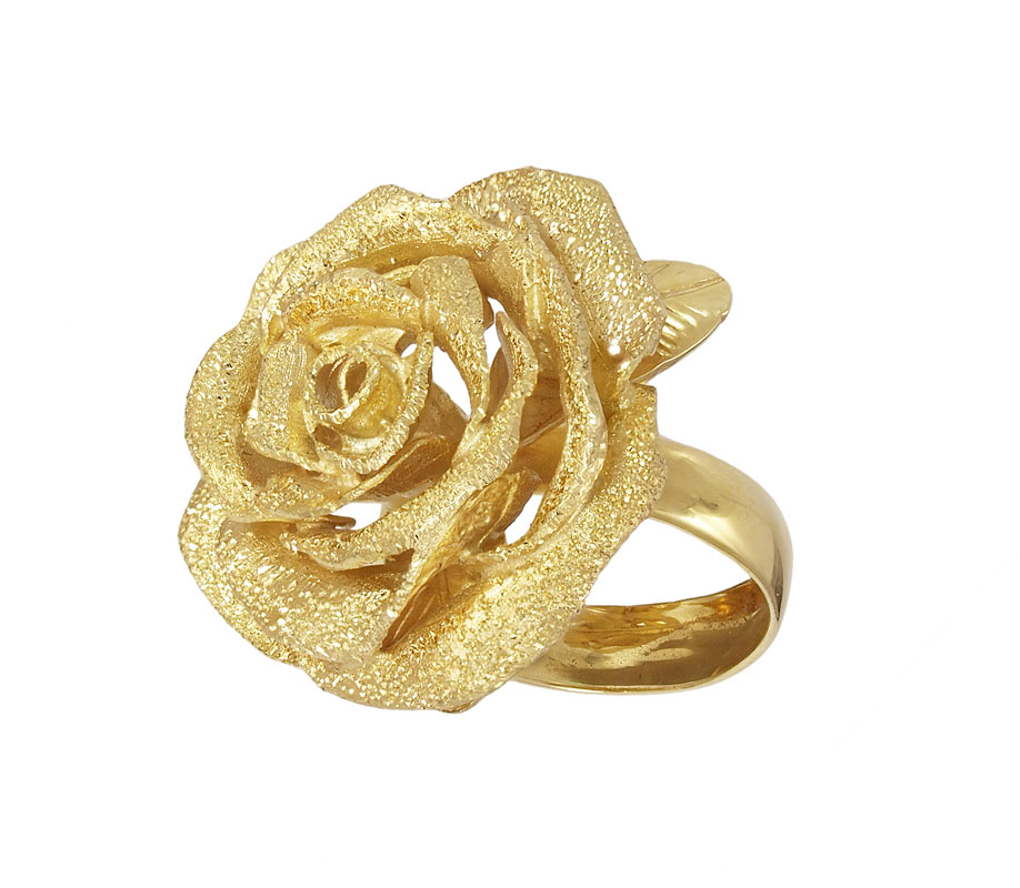 14K ROSE RING Hand crafted Italian 14542a