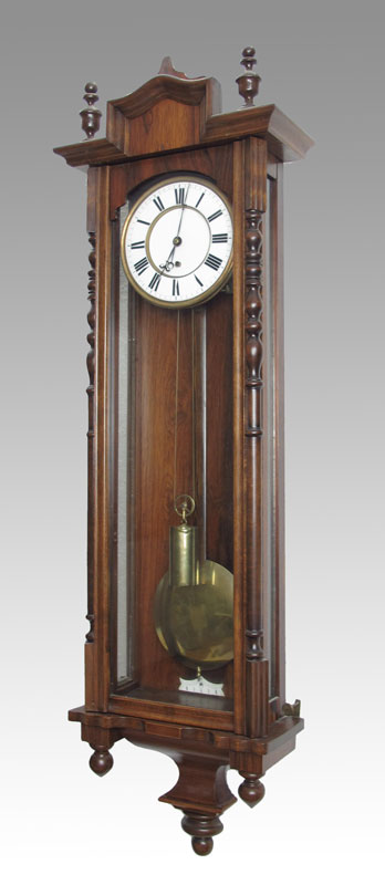 WALNUT VIENNA REGULATOR WALL CLOCK: