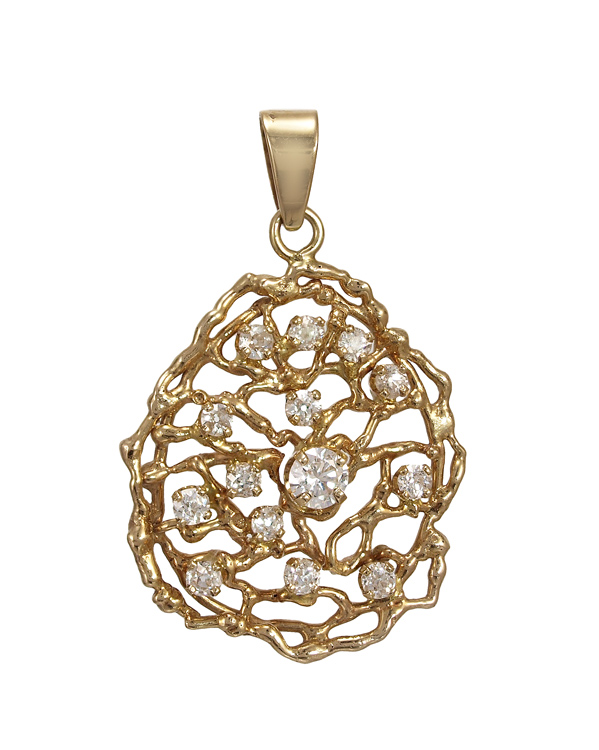 14K FREE FORM DIAMOND PENDANT  145460